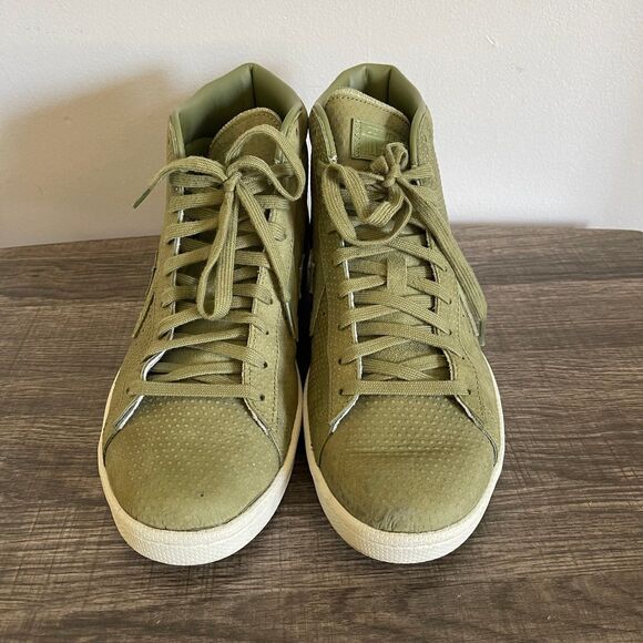 Converse Unisex Men’s Women’s Green Mid Top Leather Sneaker Shoes Size 11M 12.5W - Picture 3 of 9